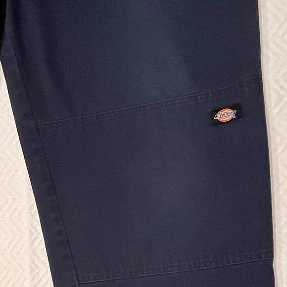 Loose-Fit Dickies, Flat Front, Double-Knee Navy Blue Work Pants 44x45 - Picture 1 of 6